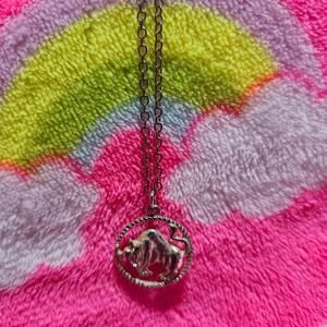 Silver Taurus Zodiac Adjustable Chain Charm Necklace
